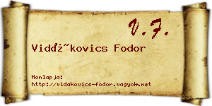Vidákovics Fodor névjegykártya